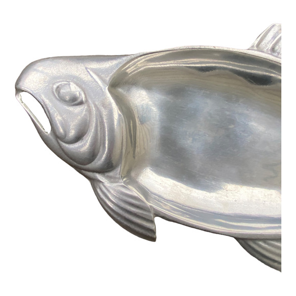 Salmon Shaped Serving Platter Pewtarex - Picture 3 of 13